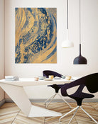 Blue And Gold Wave by Patricia Pinto on GIANT ART - abstract