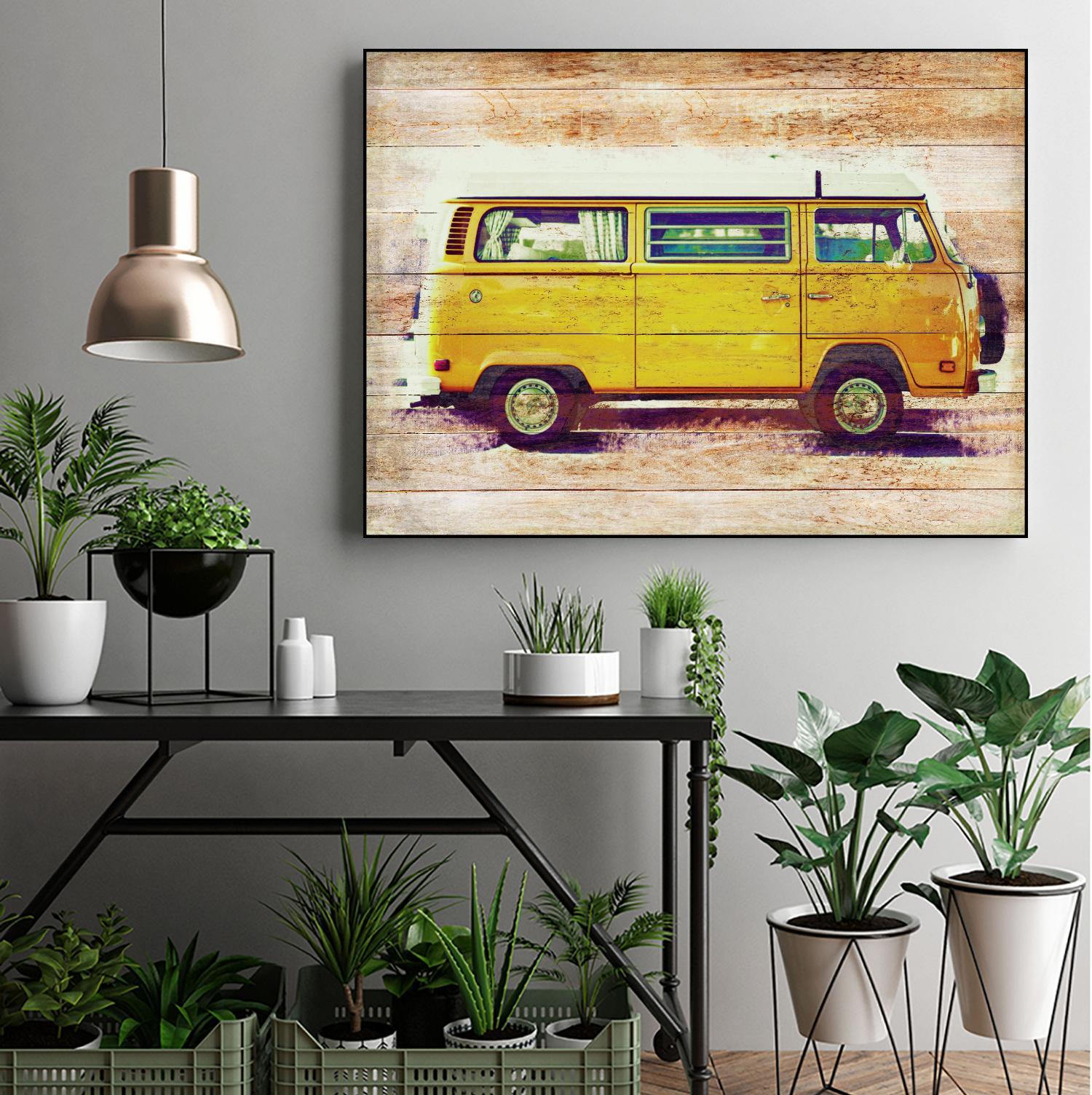 Beach Van on Wood I by Sd Graphics Studio on GIANT ART - decorative
