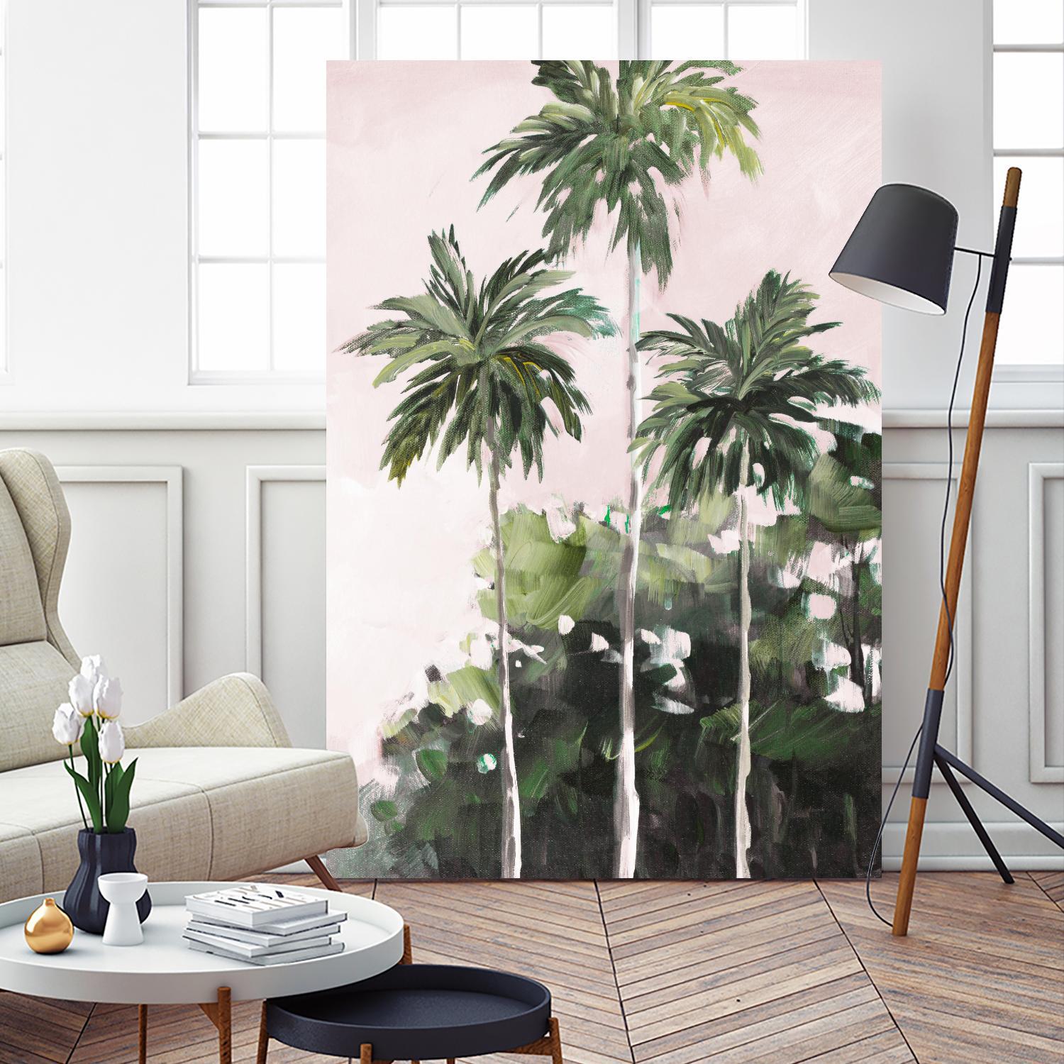 Palms Under A Pink Sky by Jane Slivka on GIANT ART - palms coastal