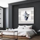 Muted Blue Sea Conch On Wood by Lanie Loreth on GIANT ART - coastal