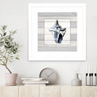 Muted Blue Sea Conch On Wood by Lanie Loreth on GIANT ART - coastal