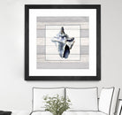 Muted Blue Sea Conch On Wood by Lanie Loreth on GIANT ART - coastal