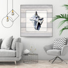 Muted Blue Sea Conch On Wood by Lanie Loreth on GIANT ART - coastal