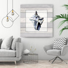 Muted Blue Sea Conch On Wood by Lanie Loreth on GIANT ART - coastal