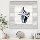 Muted Blue Sea Conch On Wood by Lanie Loreth on GIANT ART - coastal