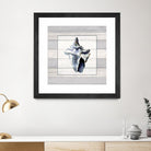 Muted Blue Sea Conch On Wood by Lanie Loreth on GIANT ART - coastal