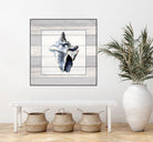 Muted Blue Sea Conch On Wood by Lanie Loreth on GIANT ART - coastal