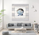 Muted Blue Sea Shell on Wood by Lanie Loreth on GIANT ART - coastal