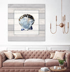 Muted Blue Sea Shell on Wood by Lanie Loreth on GIANT ART - coastal