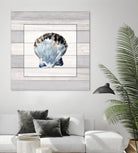 Muted Blue Sea Shell on Wood by Lanie Loreth on GIANT ART - coastal
