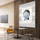 Muted Blue Sea Shell on Wood by Lanie Loreth on GIANT ART - coastal