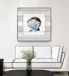 Muted Blue Sea Shell on Wood by Lanie Loreth on GIANT ART - coastal