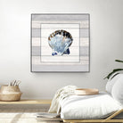 Muted Blue Sea Shell on Wood by Lanie Loreth on GIANT ART - coastal