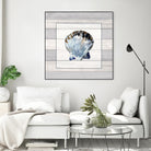Muted Blue Sea Shell on Wood by Lanie Loreth on GIANT ART - coastal
