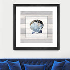 Muted Blue Sea Shell on Wood by Lanie Loreth on GIANT ART - coastal