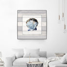 Muted Blue Sea Shell on Wood by Lanie Loreth on GIANT ART - coastal