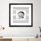 Muted Blue Sea Shell on Wood by Lanie Loreth on GIANT ART - coastal