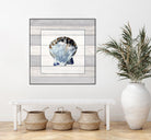 Muted Blue Sea Shell on Wood by Lanie Loreth on GIANT ART - coastal