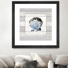 Muted Blue Sea Shell on Wood by Lanie Loreth on GIANT ART - coastal
