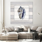 Muted Blue Conch on Wood by Lanie Loreth on GIANT ART - coastal