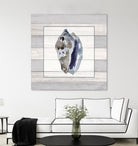Muted Blue Conch on Wood by Lanie Loreth on GIANT ART - coastal