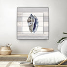 Muted Blue Conch on Wood by Lanie Loreth on GIANT ART - coastal