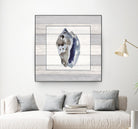 Muted Blue Conch on Wood by Lanie Loreth on GIANT ART - coastal