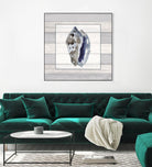 Muted Blue Conch on Wood by Lanie Loreth on GIANT ART - coastal