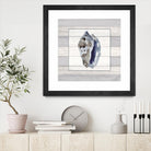 Muted Blue Conch on Wood by Lanie Loreth on GIANT ART - coastal