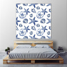 Deep Ocean Treasures White Pattern by Janice Gaynor on GIANT ART - coastal pattern