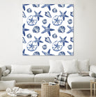 Deep Ocean Treasures White Pattern by Janice Gaynor on GIANT ART - coastal pattern