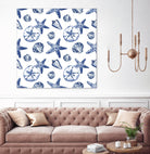Deep Ocean Treasures White Pattern by Janice Gaynor on GIANT ART - coastal pattern