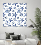 Deep Ocean Treasures White Pattern by Janice Gaynor on GIANT ART - coastal pattern