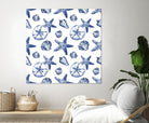 Deep Ocean Treasures White Pattern by Janice Gaynor on GIANT ART - coastal pattern