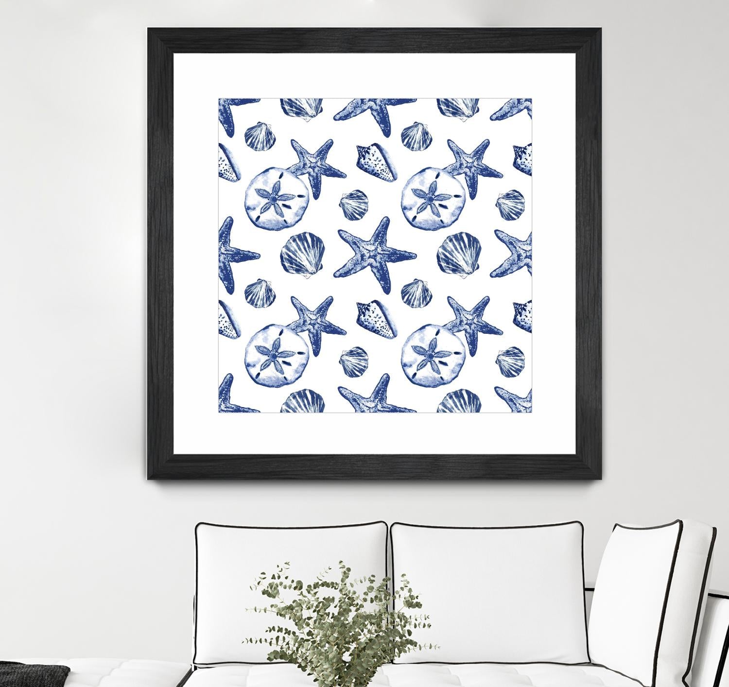 Deep Ocean Treasures White Pattern by Janice Gaynor on GIANT ART - coastal pattern