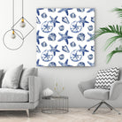 Deep Ocean Treasures White Pattern by Janice Gaynor on GIANT ART - coastal pattern