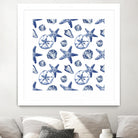 Deep Ocean Treasures White Pattern by Janice Gaynor on GIANT ART - coastal pattern