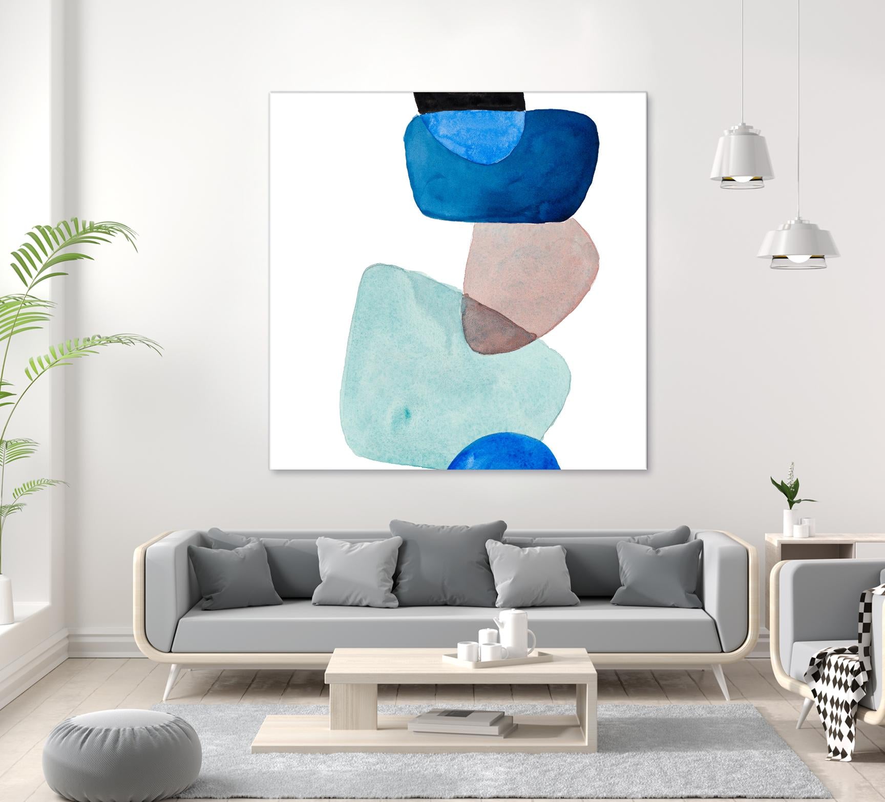 Head Over Heels Abstract II by Lanie Loreth on GIANT ART - blue Abstract