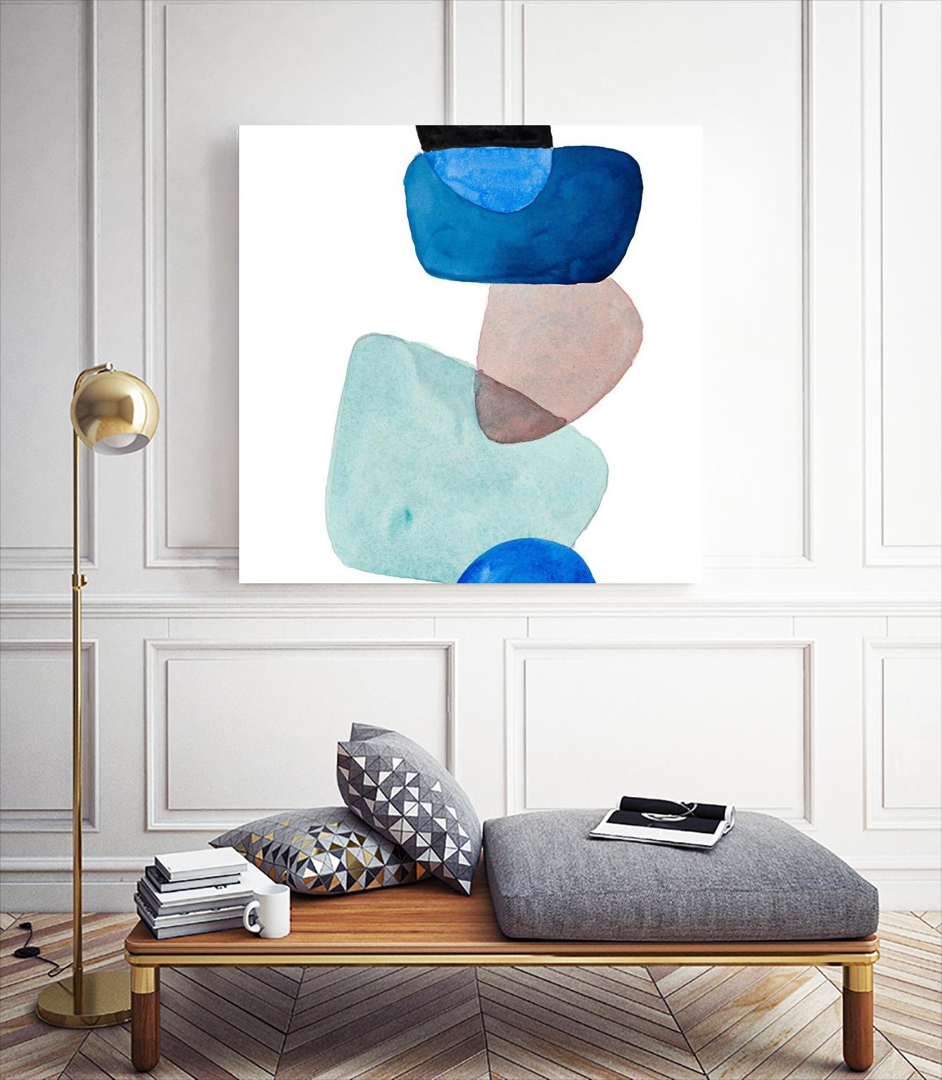 Head Over Heels Abstract II by Lanie Loreth on GIANT ART - blue Abstract