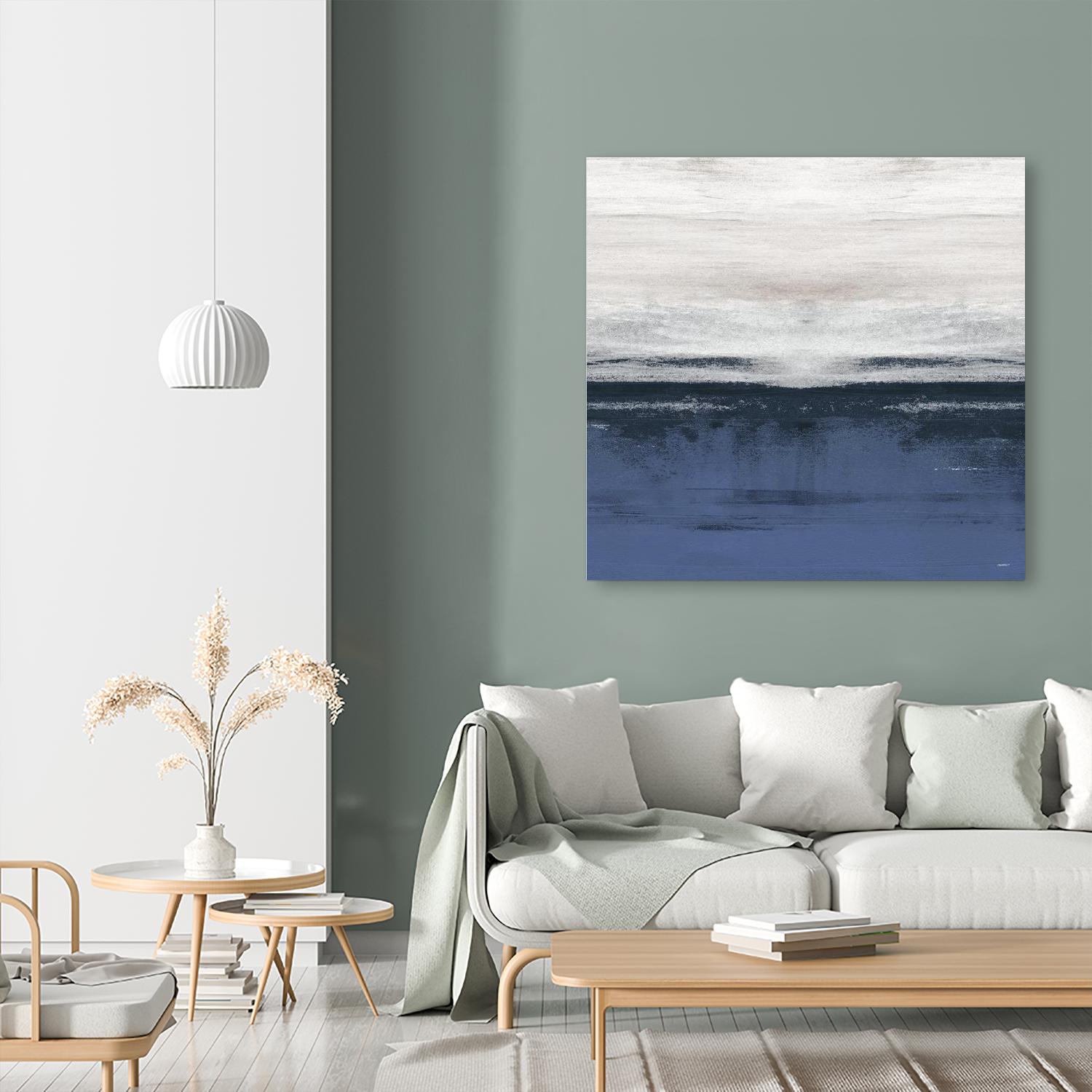 Familiar Feeling Blue Square II by Dan Meneely on GIANT ART - abstract