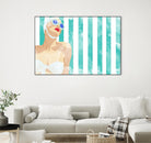 Bathing Beauty On Teal Towel by Jen Bucheli on GIANT ART - figurative coastal