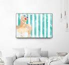 Bathing Beauty On Teal Towel by Jen Bucheli on GIANT ART - figurative coastal