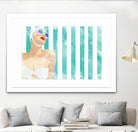 Bathing Beauty On Teal Towel by Jen Bucheli on GIANT ART - figurative coastal