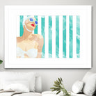 Bathing Beauty On Teal Towel by Jen Bucheli on GIANT ART - figurative coastal