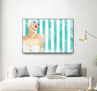 Bathing Beauty On Teal Towel by Jen Bucheli on GIANT ART - figurative coastal