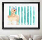 Bathing Beauty On Teal Towel by Jen Bucheli on GIANT ART - figurative coastal