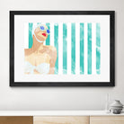 Bathing Beauty On Teal Towel by Jen Bucheli on GIANT ART - figurative coastal