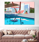 Pool Lounge Pink Chairs by Jen Bucheli on GIANT ART - decorative
