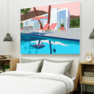 Pool Lounge Pink Chairs by Jen Bucheli on GIANT ART - decorative