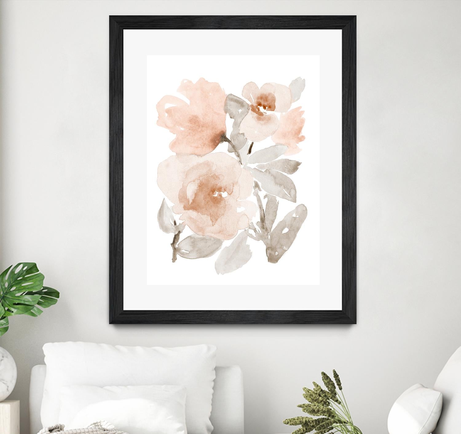 Peach Tranquil Florals I by Lanie Loreth on GIANT ART - peach floral